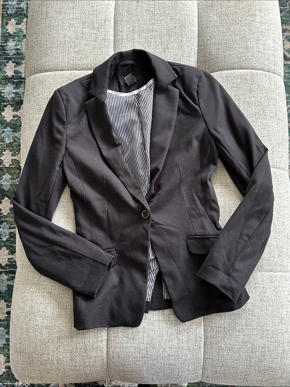 H&M Black Single-Button Tailored Blazer